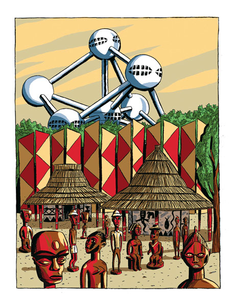 LOUSTAL - Atomium - Le pavillon du Congo